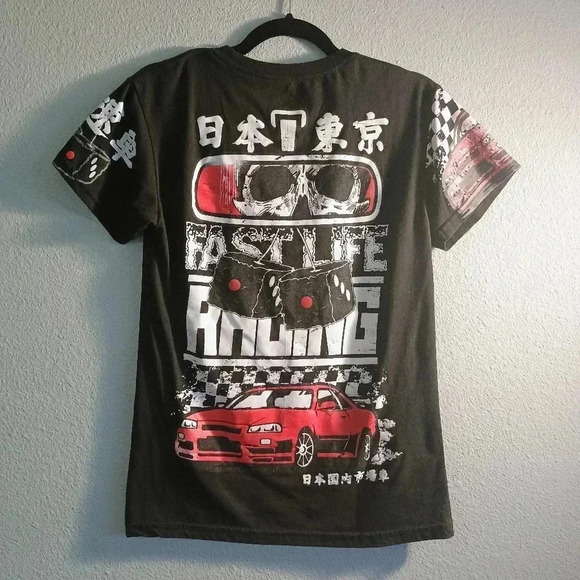 Mens Small Fresh Laundry Tshirt Black and Red/Vintage - Picture 2 of 5